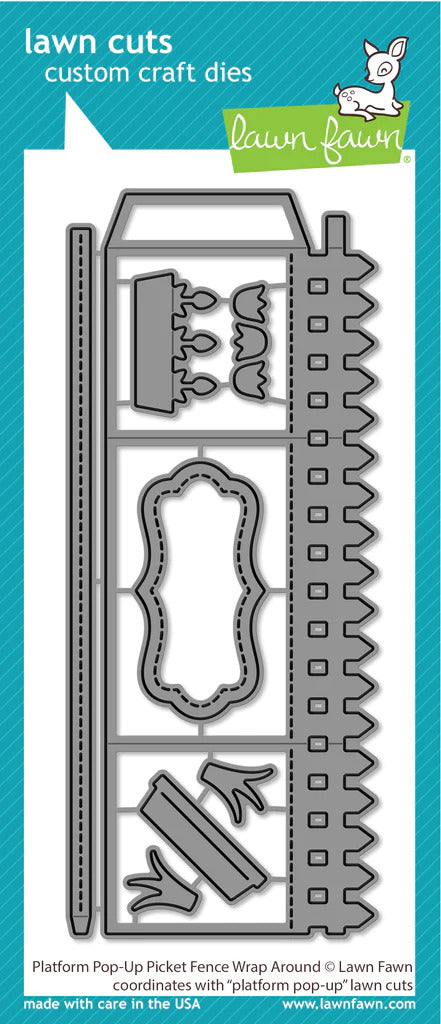 Platform Pop-Up Picket Fence Wrap Around Lawn Cut Dies - Lawn Fawn