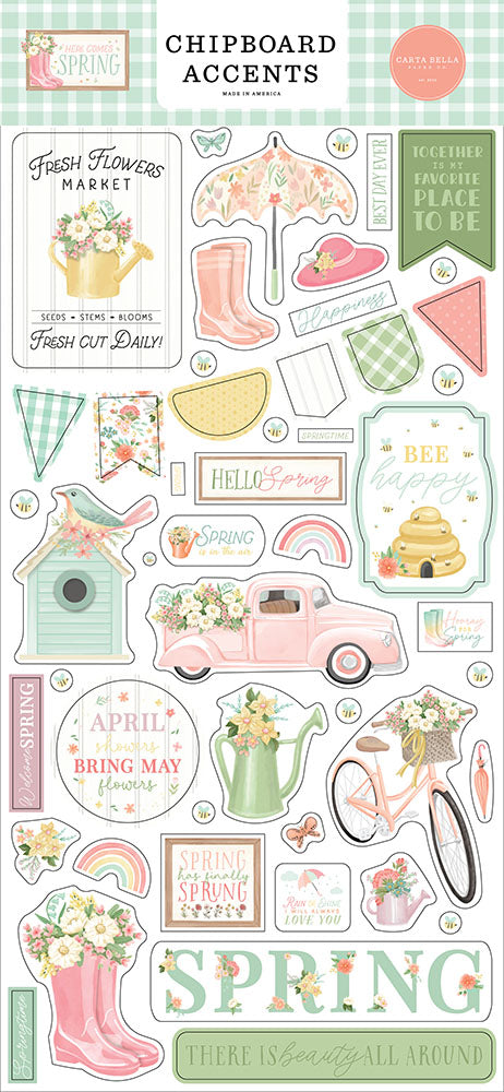 Here Comes Spring 6" x 13" Chipboard - Carta Bella