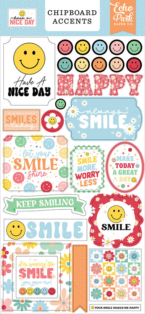 Have A Nice Day Chipboards Accents - Echo Park