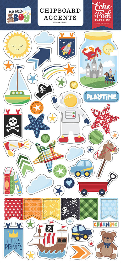 My Little Boy Chipboards Accents - Echo Park