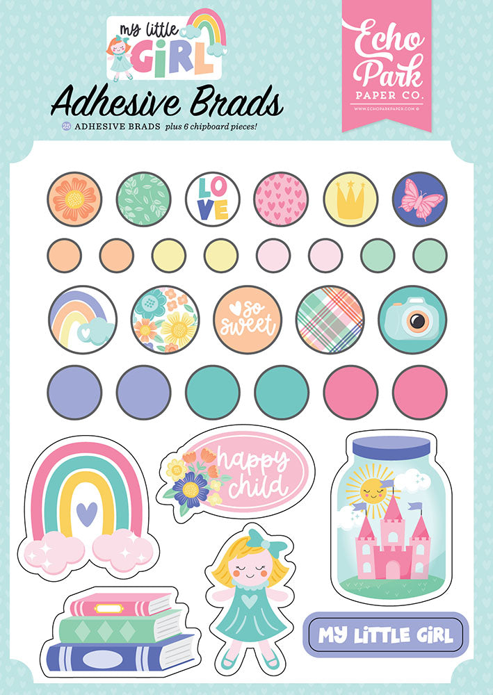 My Little Girl Adhesive Brads - Echo Park