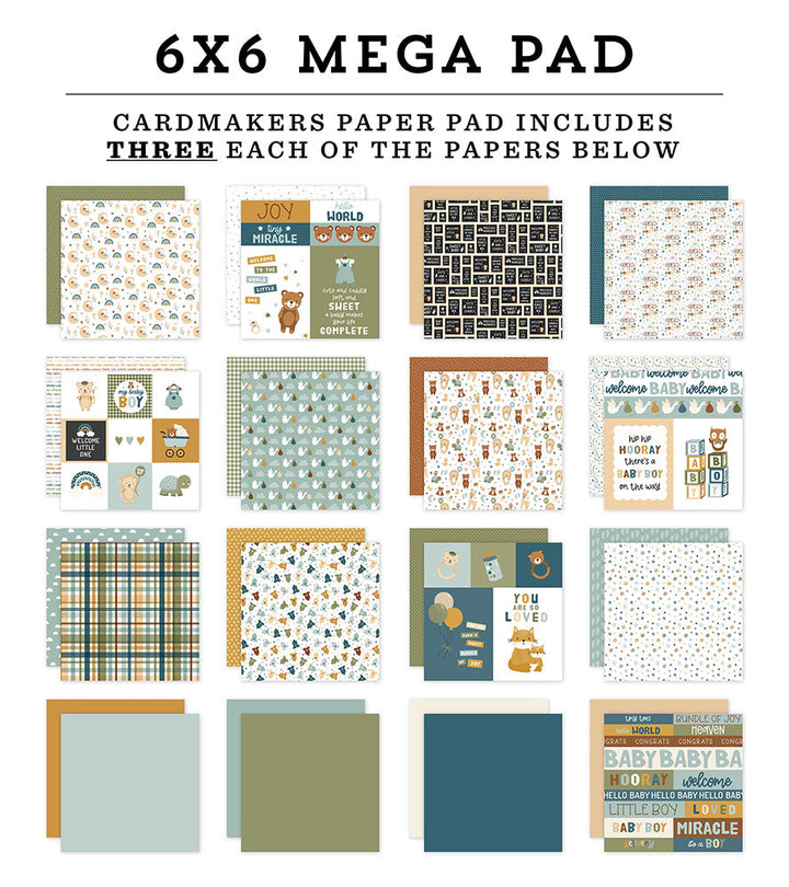 View 2 of Special Delivery Baby Boy Cardmakers 6" x 6" Mega Pad - Echo Park