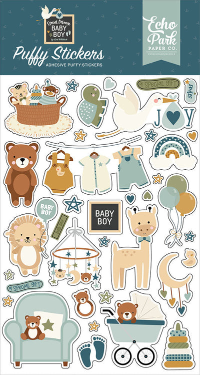 Special Delivery Baby Boy Puffy Stickers - Echo Park