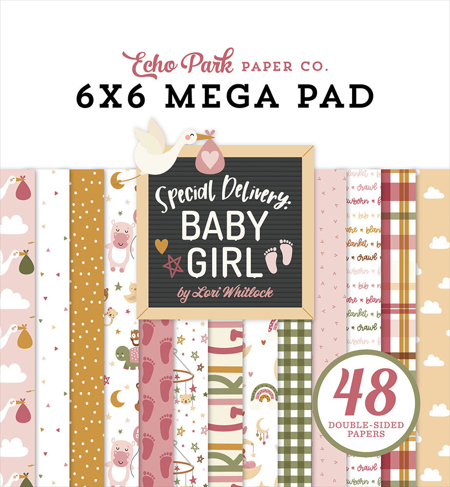 Special Delivery Baby Girl Cardmakers 6" x 6'' Mega Pad - Echo Park