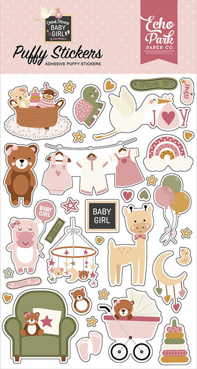 Special Delivery Baby Girl Puffy Stickers - Echo Park