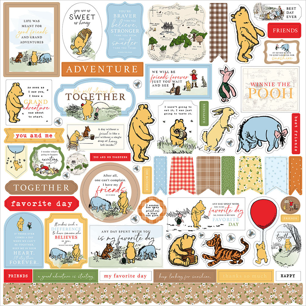 Winnie The Pooh Element Stickers - Echo Park