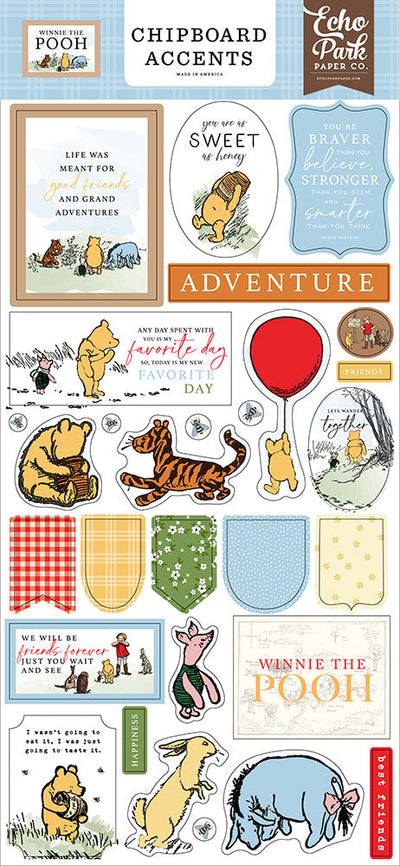 Winnie The Pooh Chipboards Accents - Echo Park
