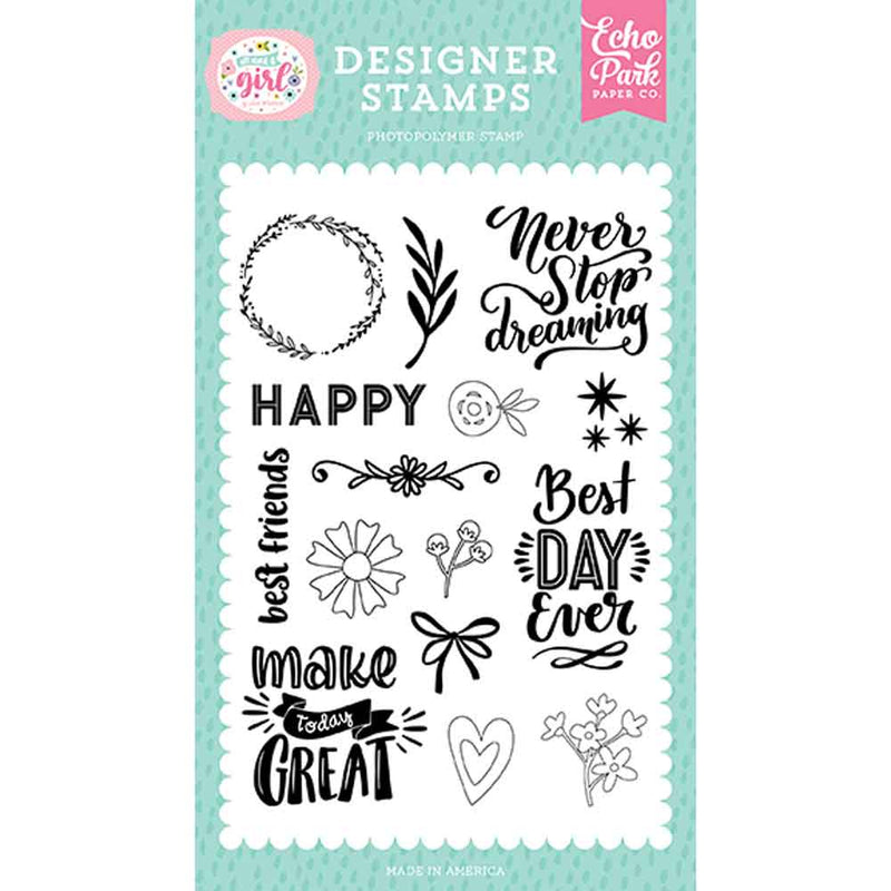 Never Stop Dreaming Stamp Set - All About a Girl - Lori Whitlock - Echo Park