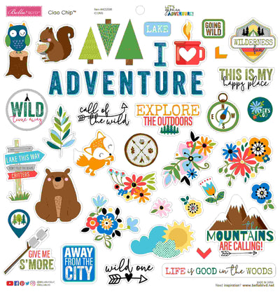 Let's Go On An Adventure Chipboard Icons