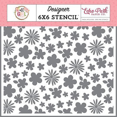 All Girl Floral Stencil - Lori Whitlock - Echo Park - Clearance