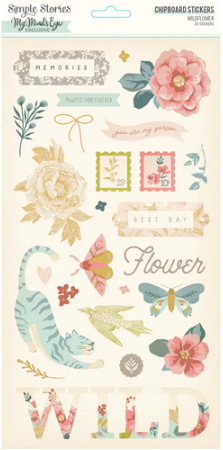 Chipboard Stickers , 6" x 12" - Wildflower Collection - Simple Stories