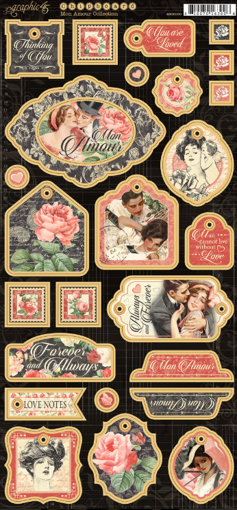 Chipboard Embellishment, 6x12 - Mon Amor Collection - Graphic 45