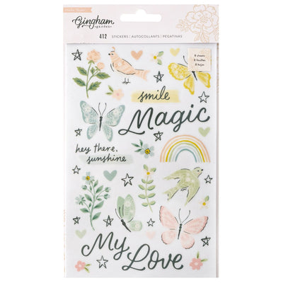 Sticker Book with Gold Fold Accents -  Gingham Garden Collection - Crate Paper