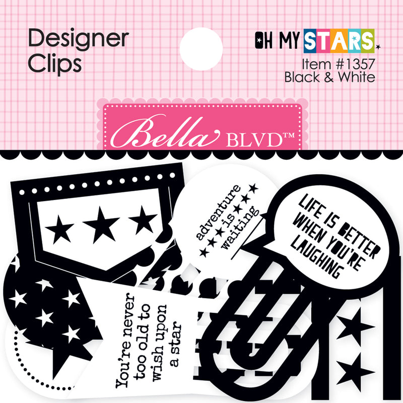 Black & White Designer Clips -Oh My Stars Collection- Bella Blvd
