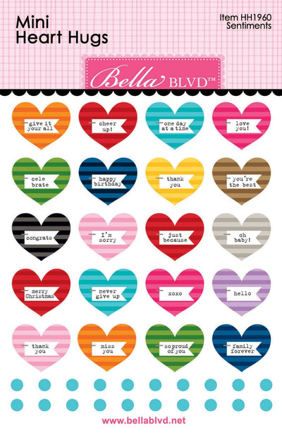 Sentiments Mini Heart Hugs- Stickers Element- Cap and Gown Collection- Bella Blvd