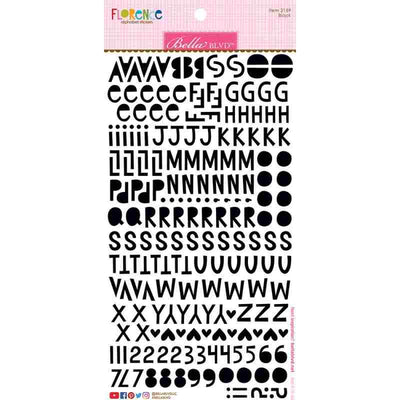 Black Florence Alphabet Stickers - Bella Besties - Bella Blvd