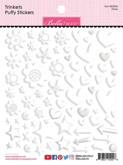 White Trinkets Puffy Stickers - Bella Besties - Bella Blvd
