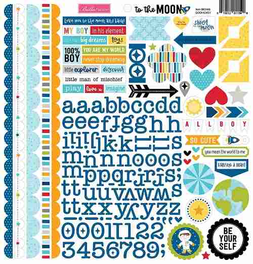 To the Moon Doohickey Cardstock Stickers - Bella Blvd