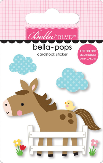 Hold Your Horses Bella-pops- Stickers Cardstock- EIEIO Collection- Bella Blvd