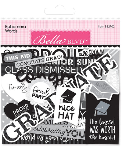 Words- Ephemera - Cap and Gown Collection-Bella Blvd