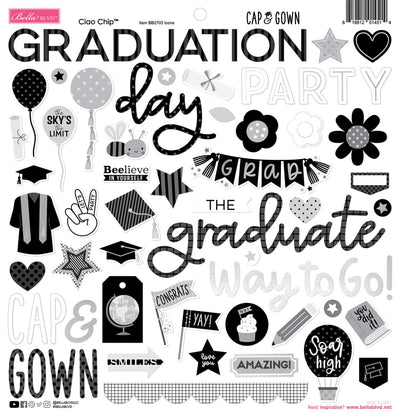 Ciao-Chipboard Icons- Cap and Gown Collection-Bella Blvd