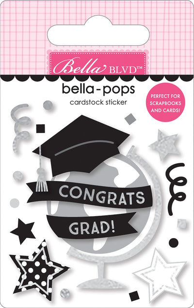 Congrats Grad Bella-pops - Stickers Cardstock-  Cap and Gown Collection-Bella Blvd
