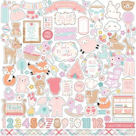 Hello Baby Girl Element Stickers