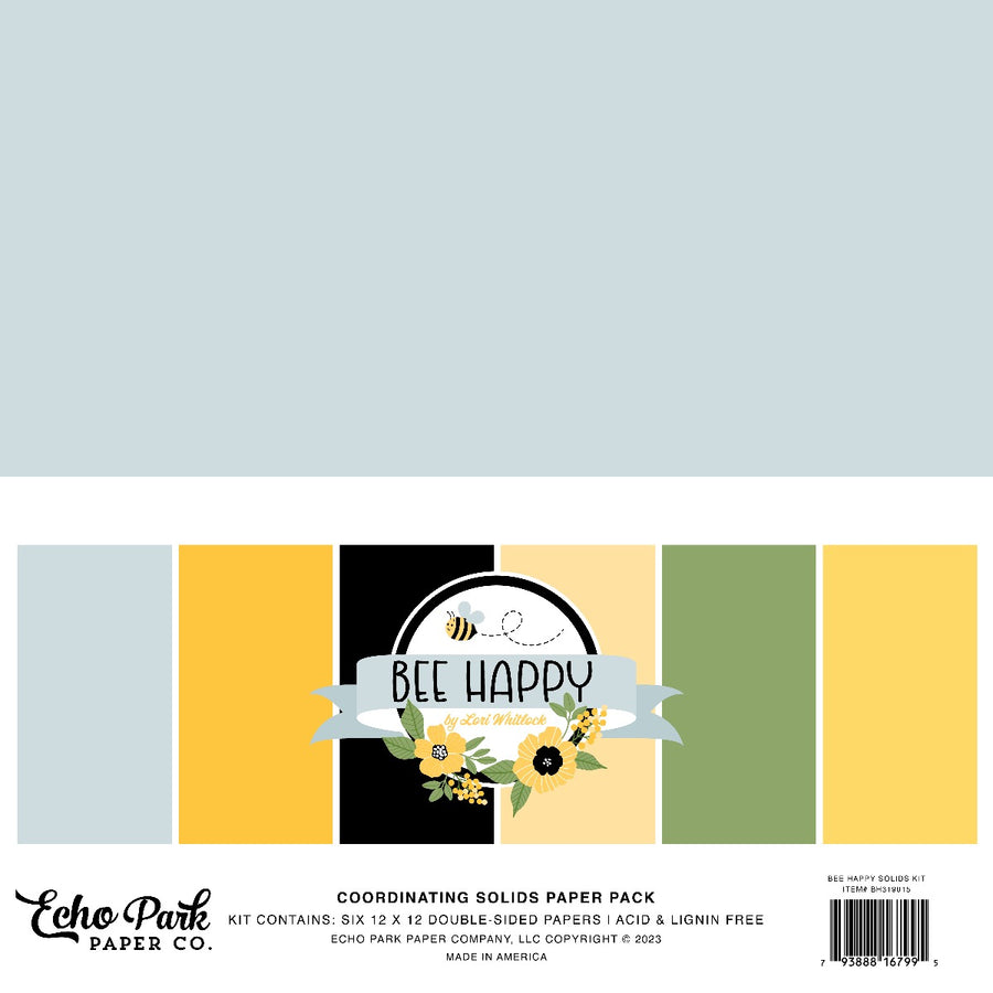 Solids Kit, 12x12 - Bee Happy Collection - Echo Park