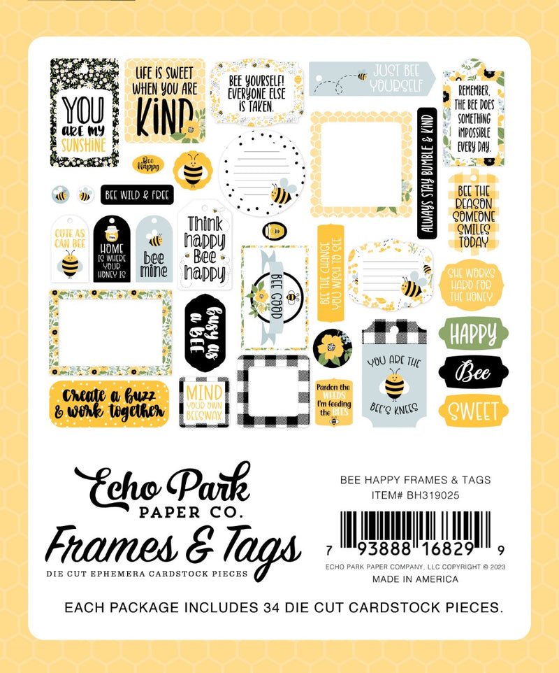 Frames and Tags - Bee Happy Collection - Echo Park