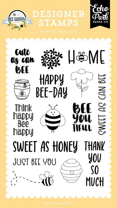 Cute As Can Bee Stamp Set - Bee Happy Collection - Echo Park