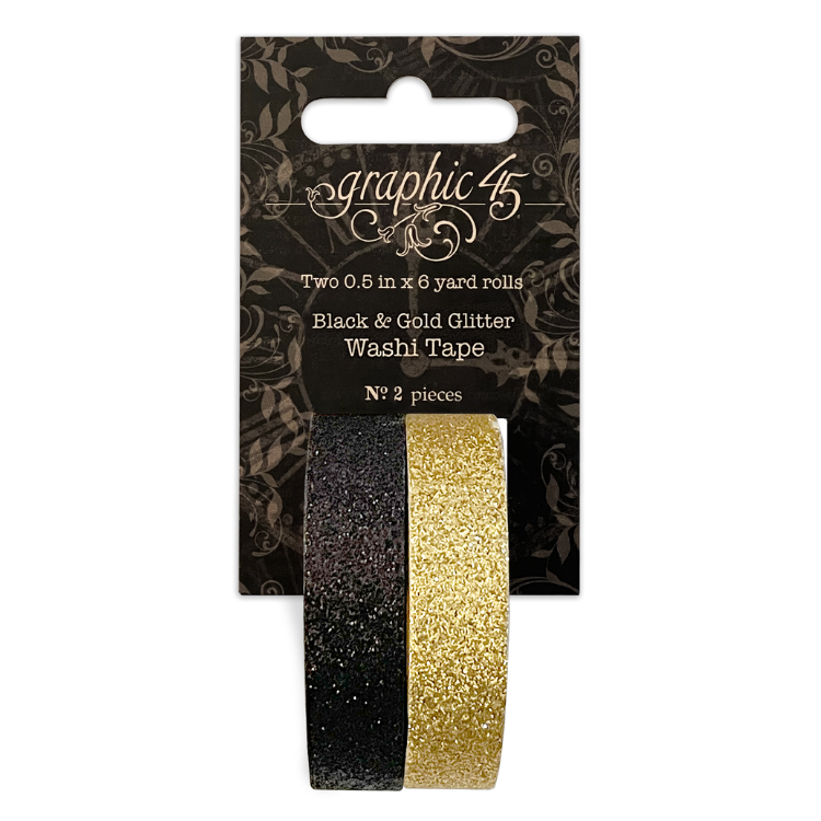 Black & Gold Glitter Washi - Graphic 45