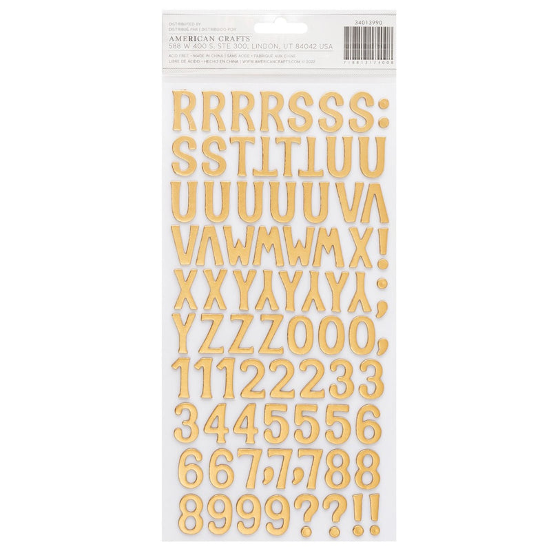 Alphabet Thickers with Gold Foil Accents - Brighton Collection - BoBunny
