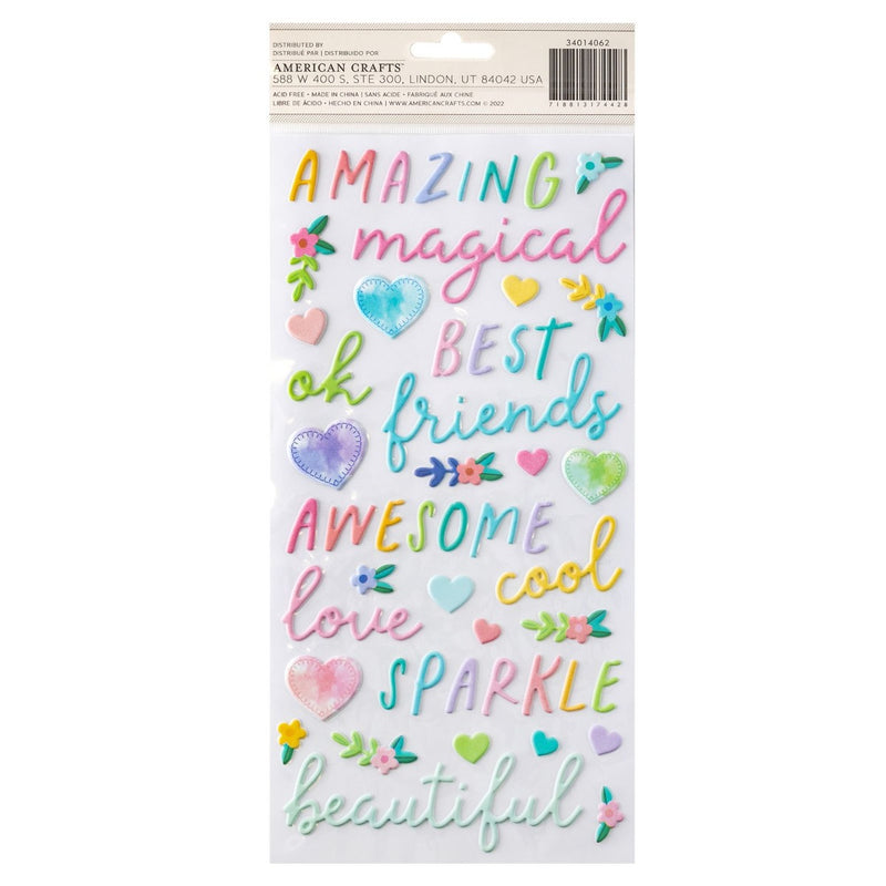 Radiant Phrase Thickers - Paige Evans - Blooming Wild Collection - American Crafts