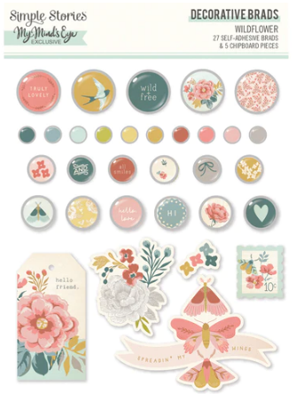 Decorative Brads - Wildflower Collection - Simple Stories