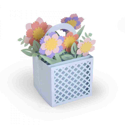Card in a Box Flower Basket Sizzix Die