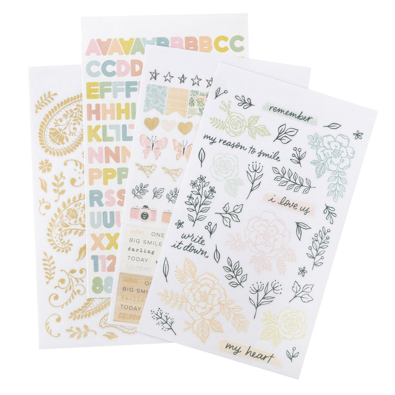 Sticker Book with Gold Fold Accents -  Gingham Garden Collection - Crate Paper