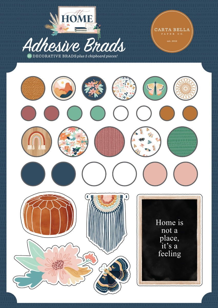 At Home Adhesive Brads - Carta Bella