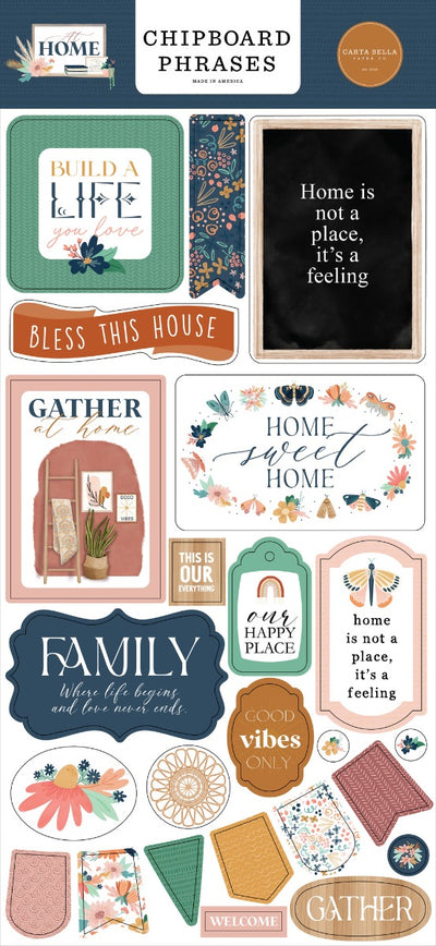 At Home 6x13 Chipboard Phrases - Carta Bella