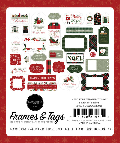 A Wonderful Christmas Frames & Tags - Carta Bella