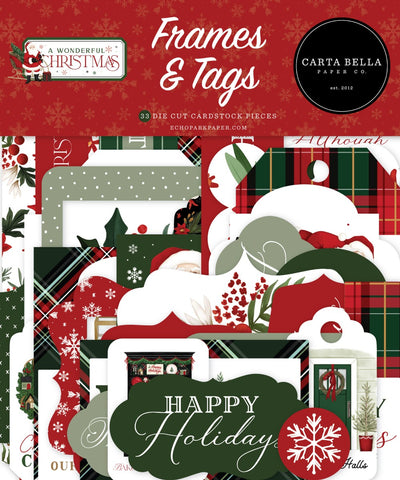 A Wonderful Christmas Frames & Tags - Carta Bella