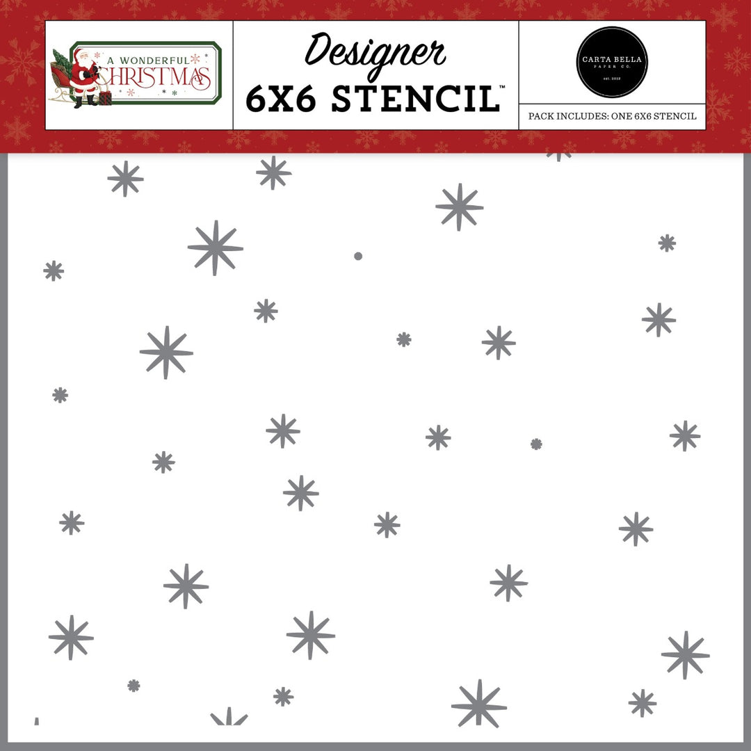 A Wonderful Christmas Looks Like Christmas Stencil - Carta Bella