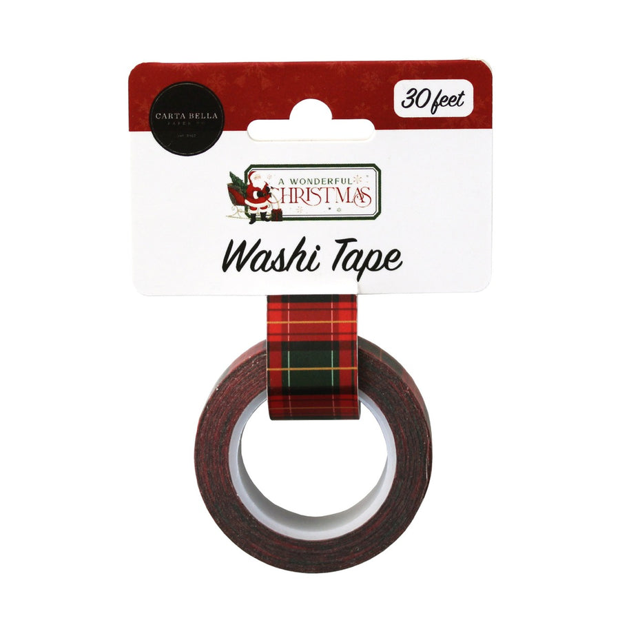 A Wonderful Christmas Washi Tape - Classic Christmas Plaid- Carta Bella