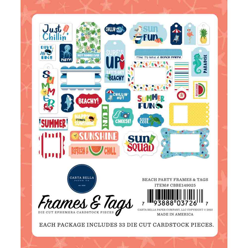 Beach Party Frames & Tags - Carta Bella