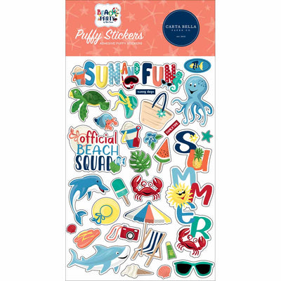 Beach Party Puffy Stickers - Carta Bella