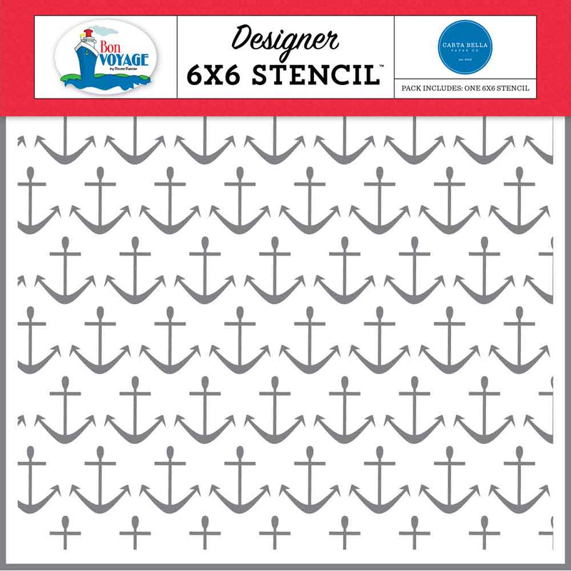 Anchors Stencil - Bon Voyage - Steve Duncan - Carta Bella