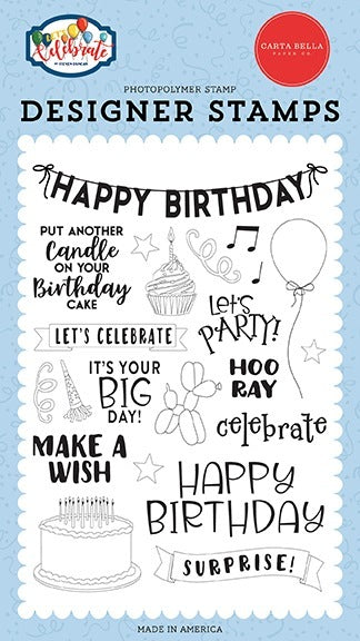 Birthday Surprise Stamps - Let's Celebrate - Carta Bella - Clearance
