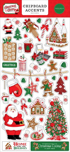 Christmas Cheer Chipboard Accents - Carta Bella