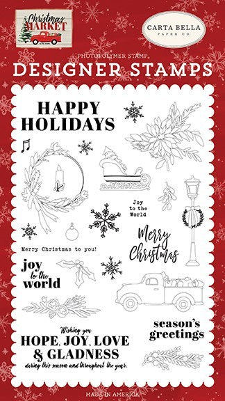 Happy Holidays Stamp Set-Christmas Market-Carta Bella -