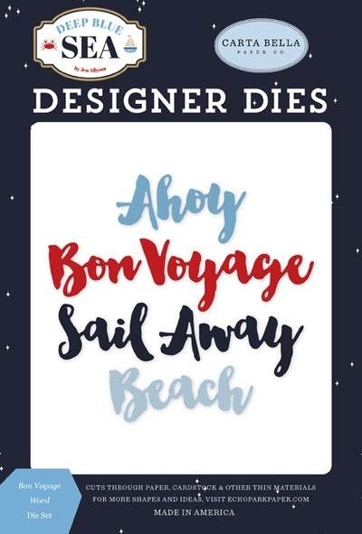 Bon Voyage Word Die Set - Deep Blue Sea - Carta Bella - Clearance
