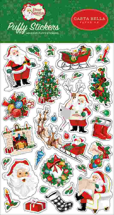 Dear Santa Puffy Stickers - Carta Bella